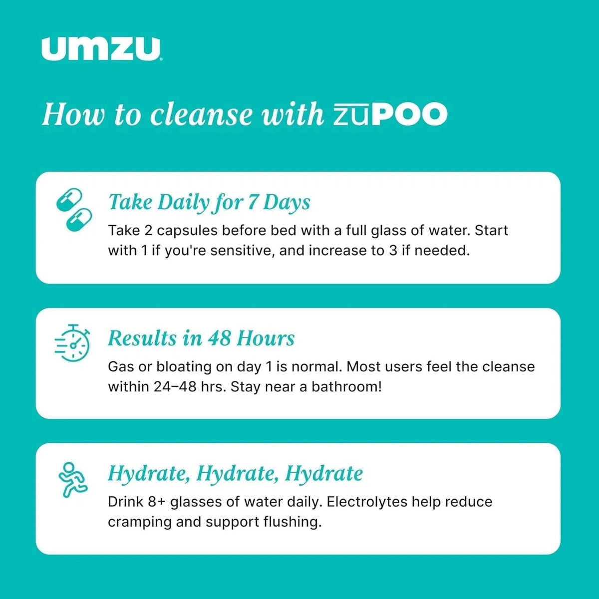 UMZU Zupoo Gut Support & Colon Cleanse Supplement ā 30 Capsules