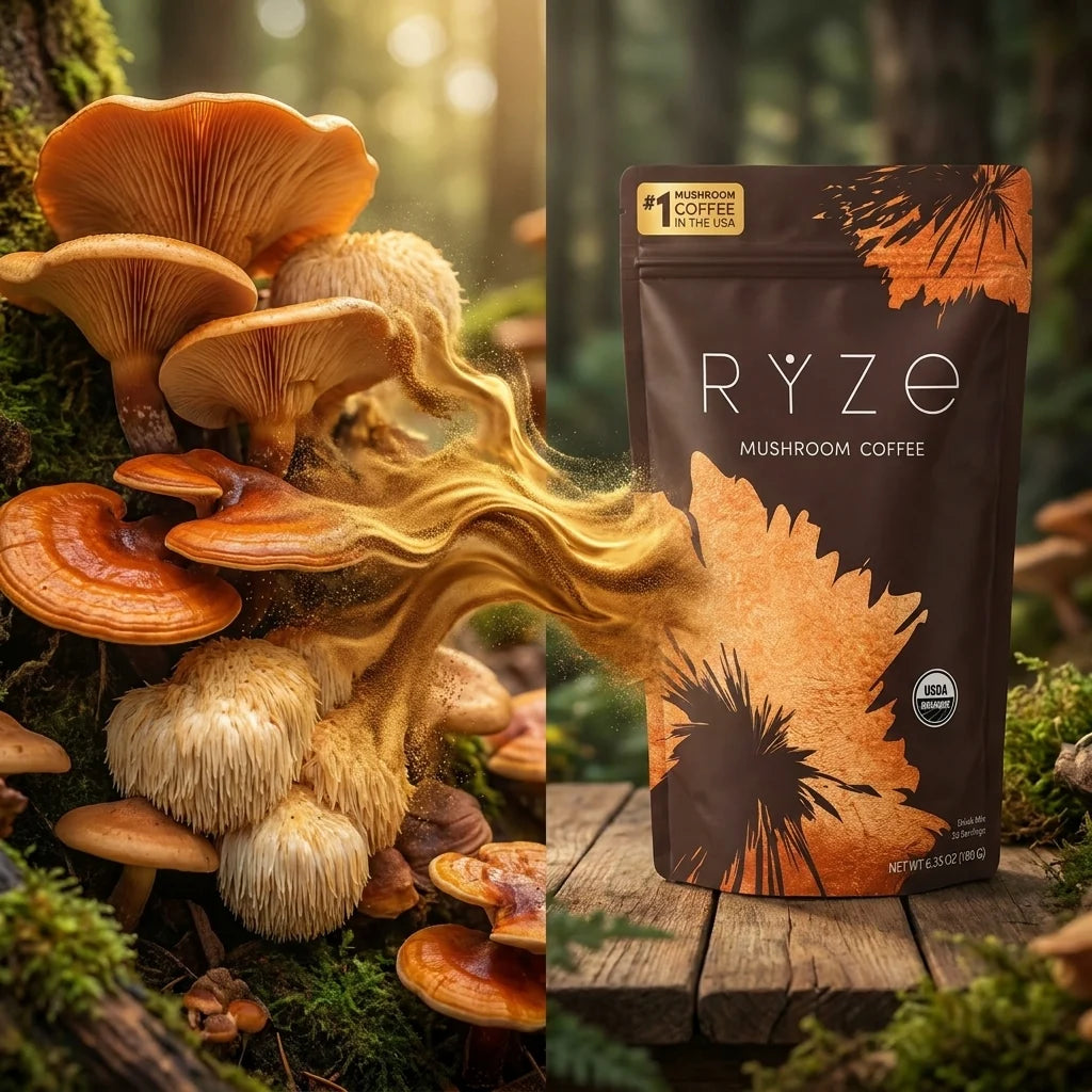 RYZE Organic Mushroom Coffee Drink Mix – 30 Servings