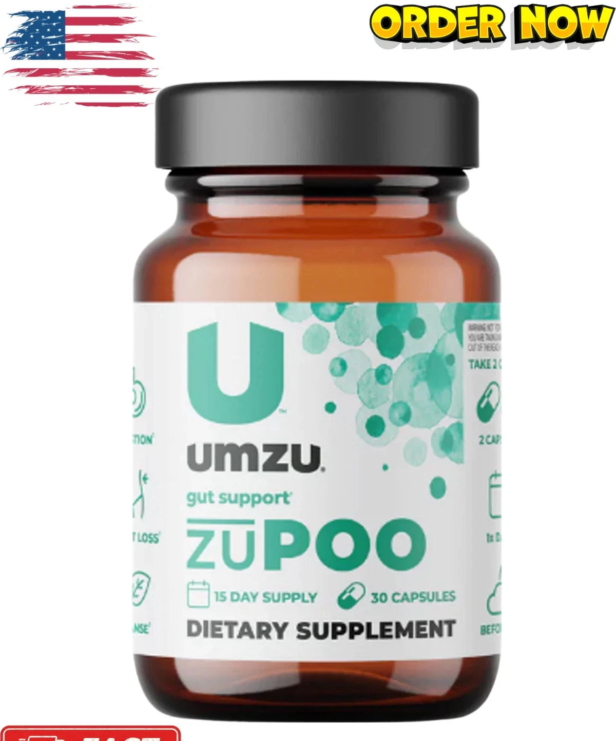 UMZU Zupoo Gut Support & Colon Cleanse Supplement – 30 Capsules