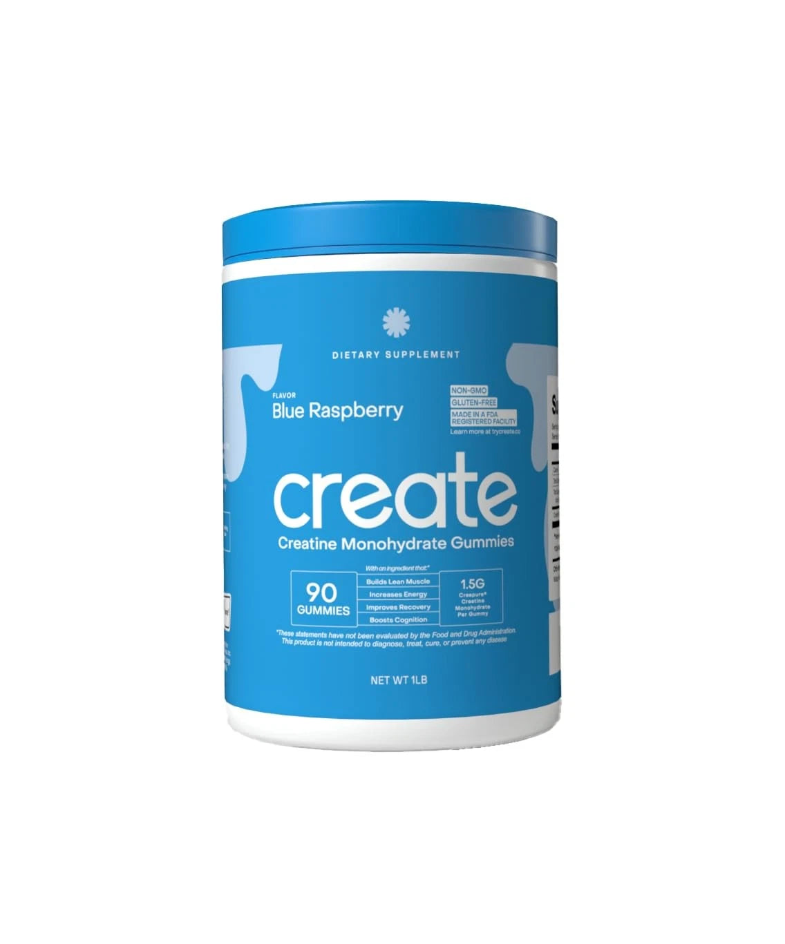 Creatine Gummies 1.5g – Vegan Blue Raspberry, Strength & Endurance, 90 Count
