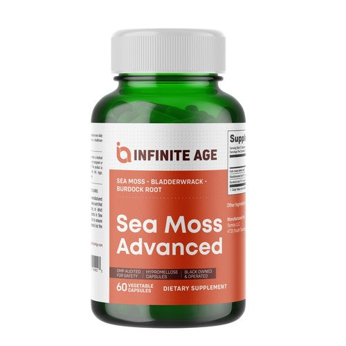 INFINITE AGE Sea Moss Capsules 1250mg – Advanced Superfood Supplement, 60 Count